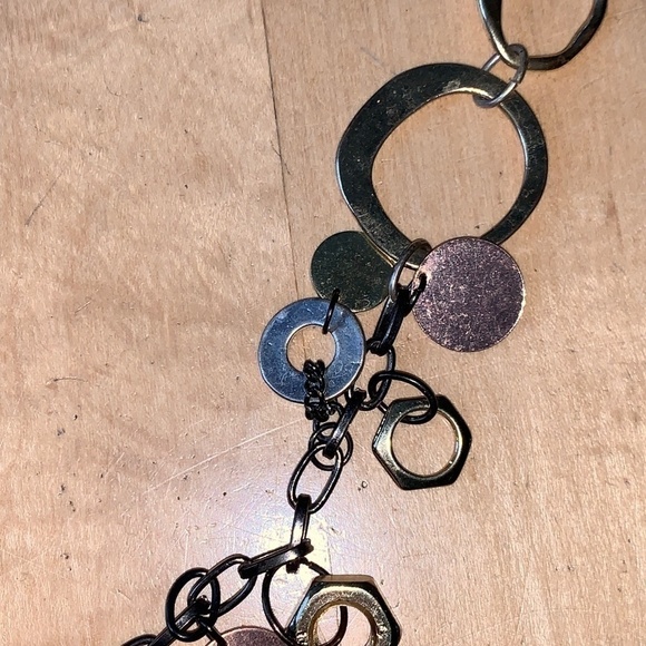 Vintage Sequin Metal Links necklace - Picture 2 of 3